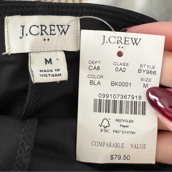 NWT J Crew Black Pleated Active Mini Skirt With Built In Shorts Skort | Sz Med - Picture 5 of 5